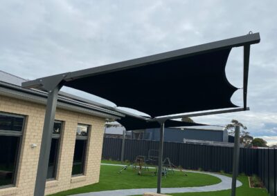 Cantilever Shade Structures with Shade Sails - Stratford Childcare