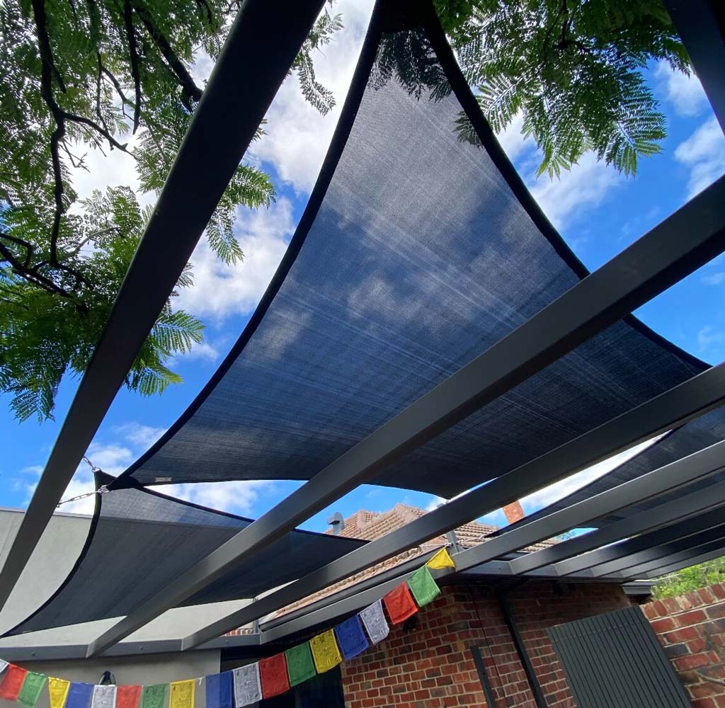 Shade Sails over pergola frame Melbourne